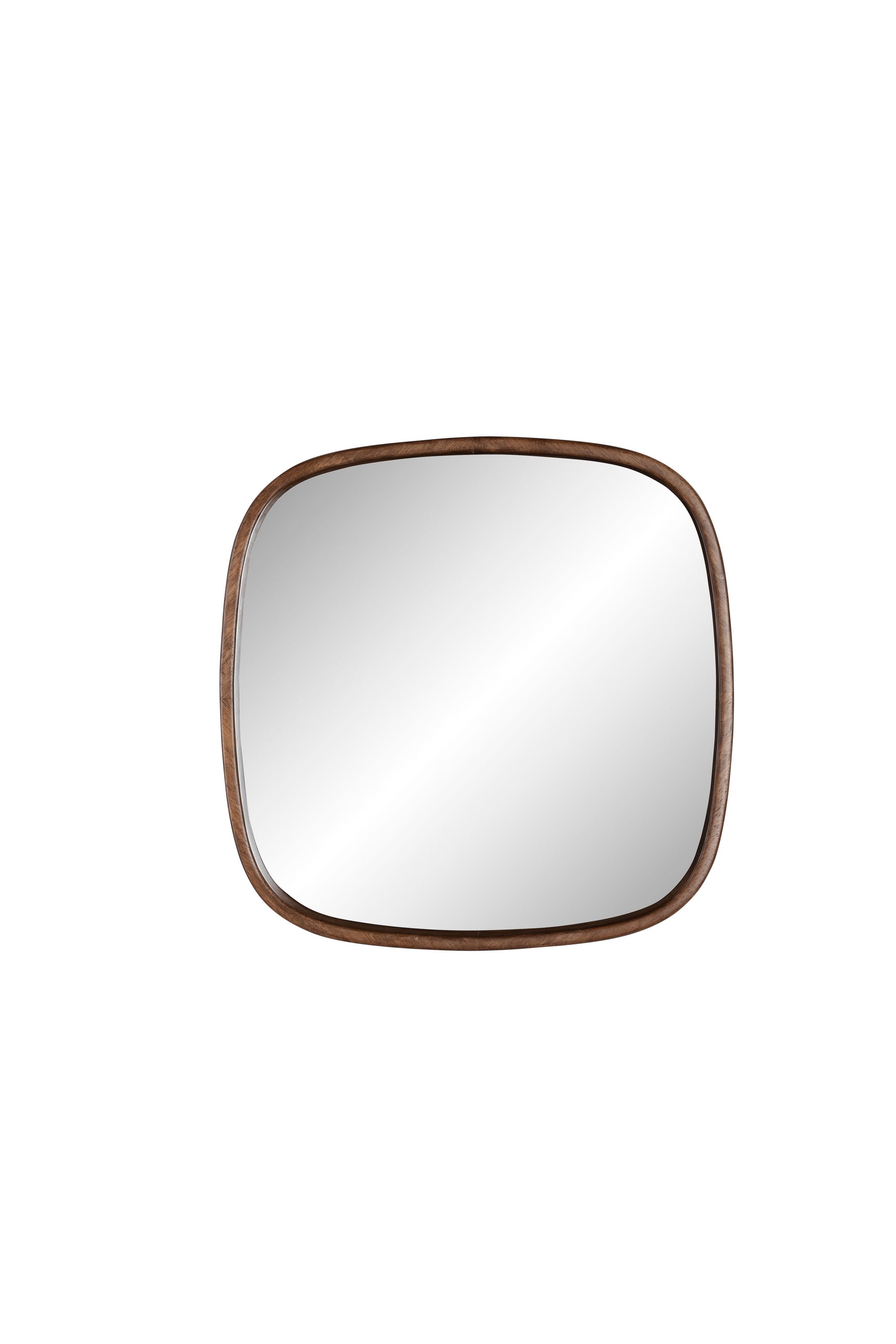 Nyko Brown Wood Square Wall Mirror